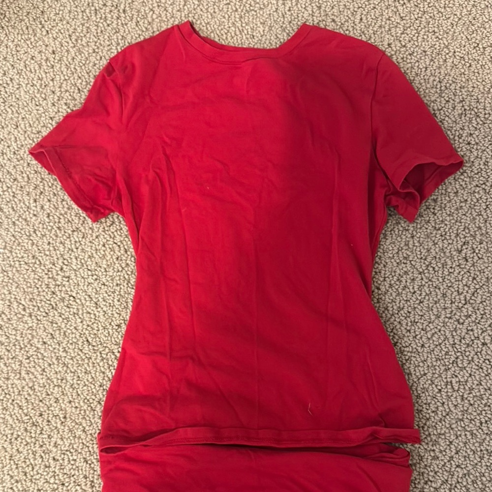 Skims Cotton Jersey T-Shirt and Foldover pant in Cranberry